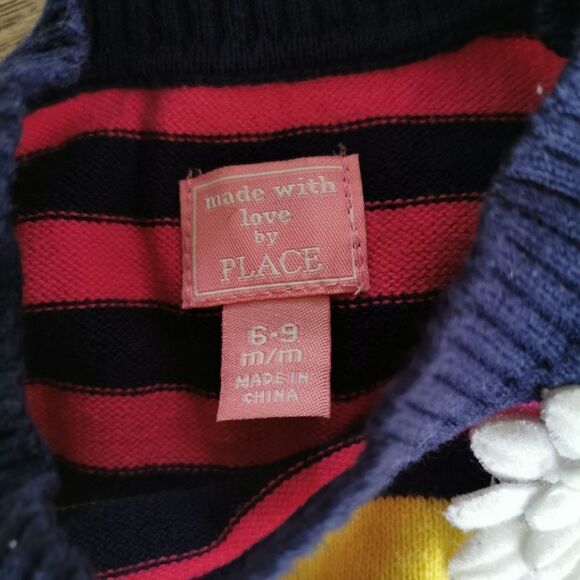 3/$12 The children's place sweater striped 6-9 m - Picture 3 of 4